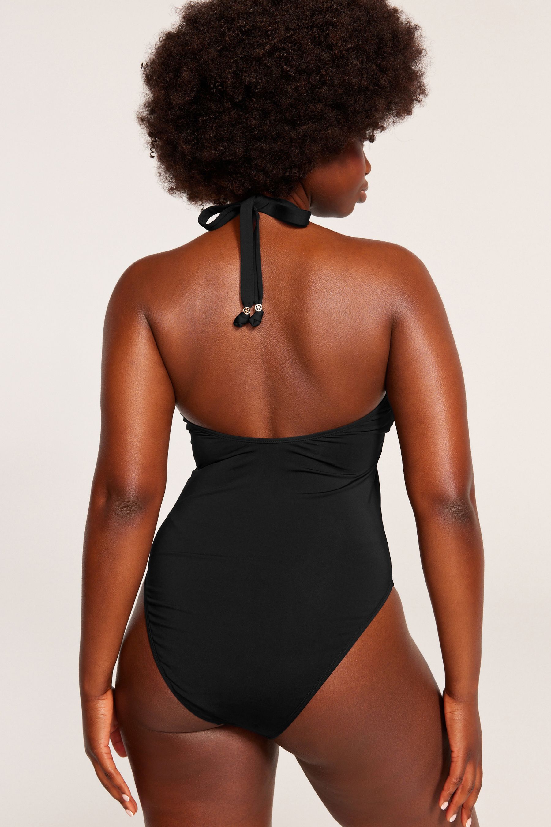 Buy Victoria s Secret Black Hardware Tummy Control Bandeau Swimsuit from the Next UK online shop