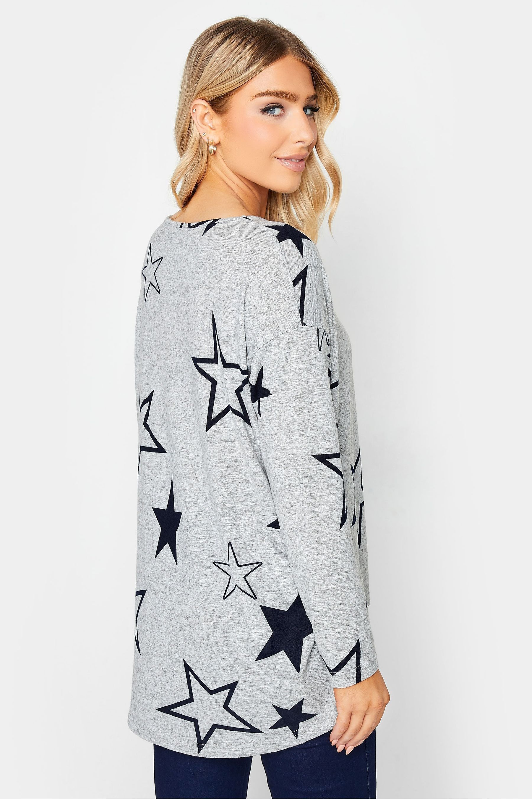 M Co Grey Star Jumper