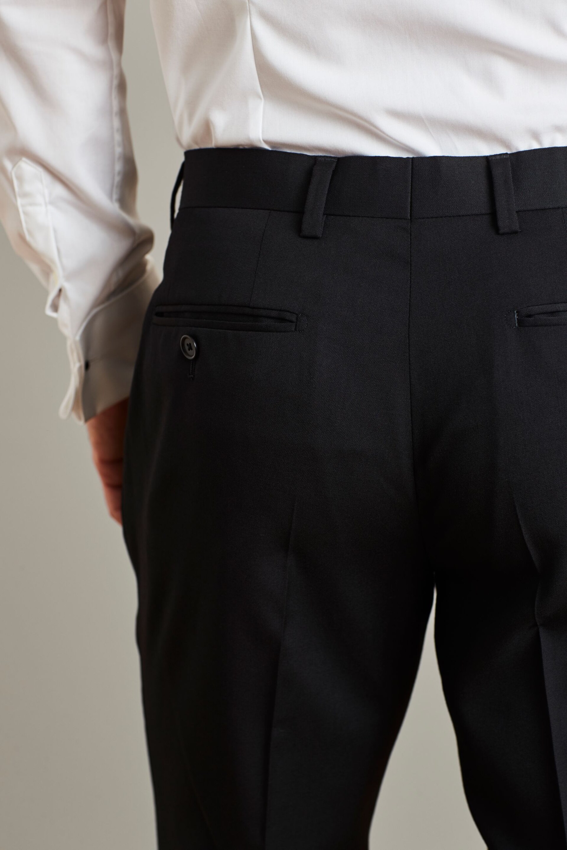 Black Slim Fit Signature Tollegno Wool Suit: Trousers - Image 4 of 4