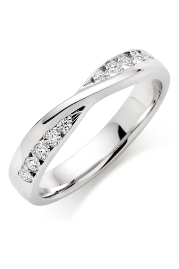 Beaverbrooks 9ct White Gold Diamond Wedding Ring