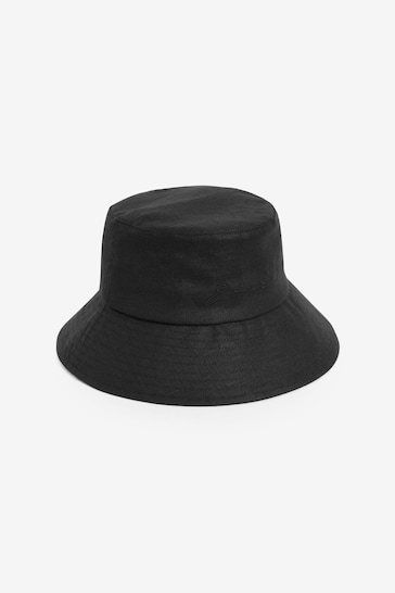 GANT Linen Bucket Black Hat