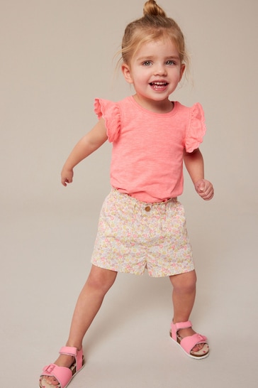 Pink Floral Print Pull-On Shorts (3mths-7yrs)