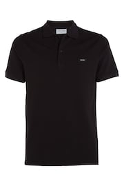 Calvin Klein Black Slim Stretch Pique Polo Shirt - Image 4 of 5