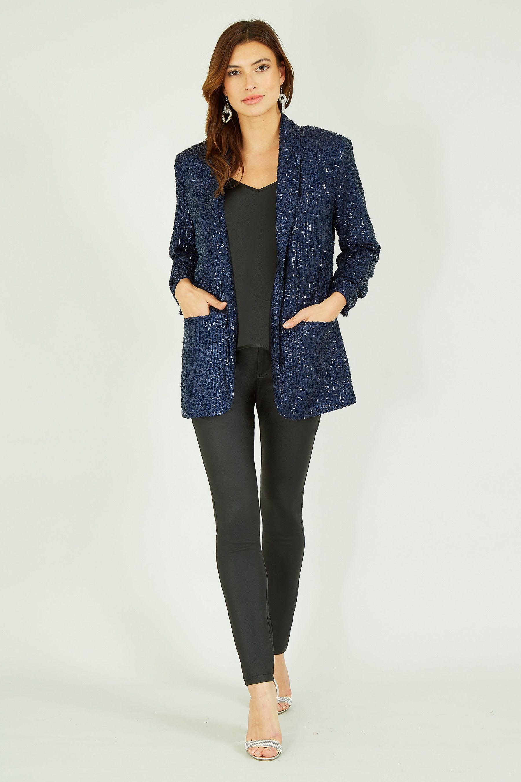 Blue sequin blazer womens hotsell