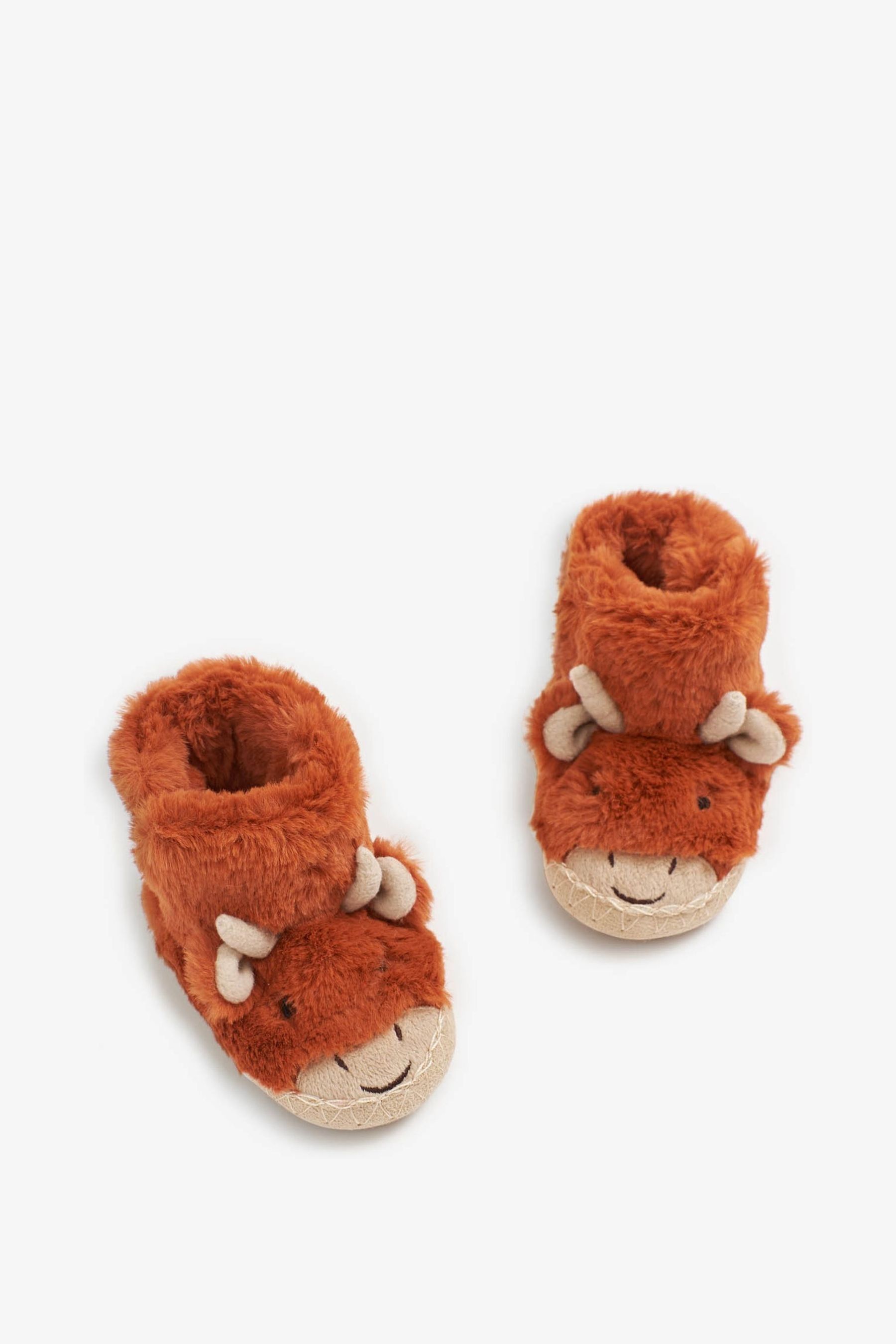 Buy JoJo Maman Bebe Rust Boys Highland Cow Slipper Boots from the Next UK online shop