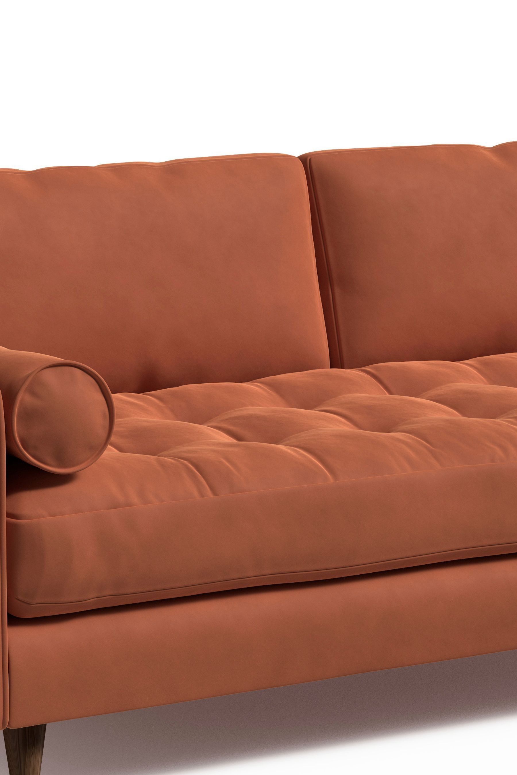Buy MADE.COM Matt Velvet Burnt Orange Scott 3 Seater Sofa from the