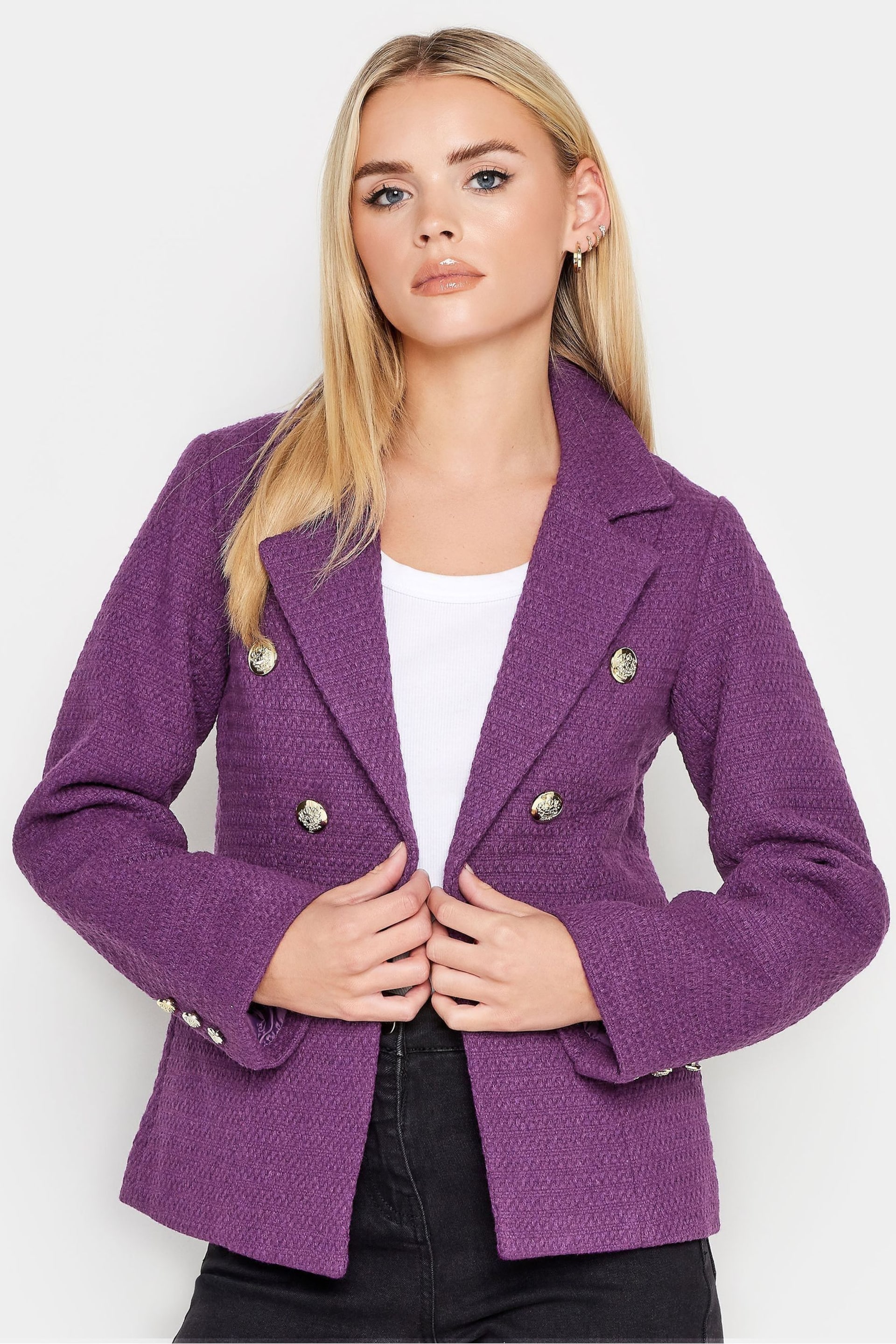 PixieGirl Petite Purple Boucle Blazer - Image 1 of 4