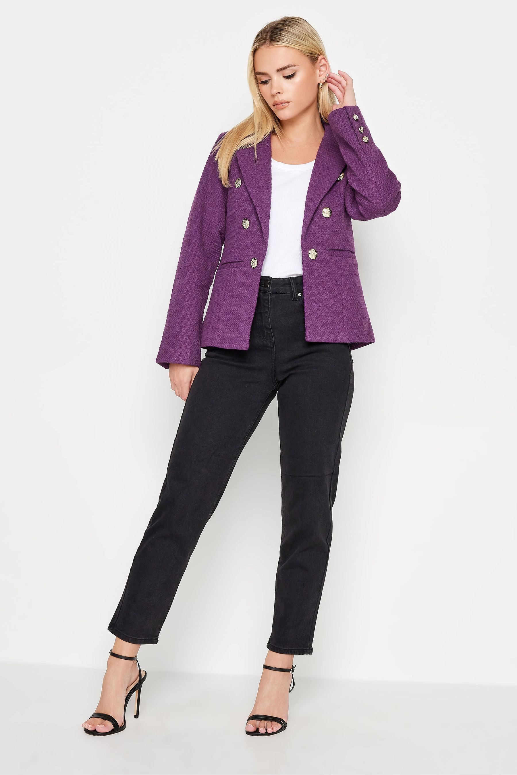 Purple blazer with jeans best sale