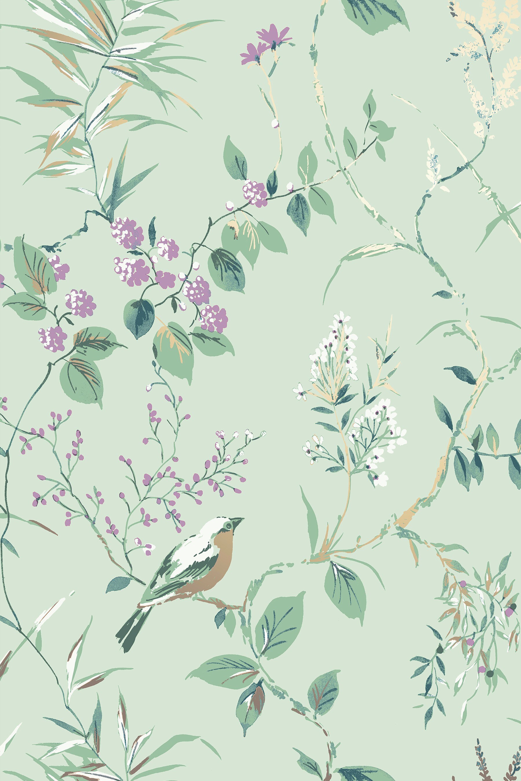 Floral shop wallpaper green