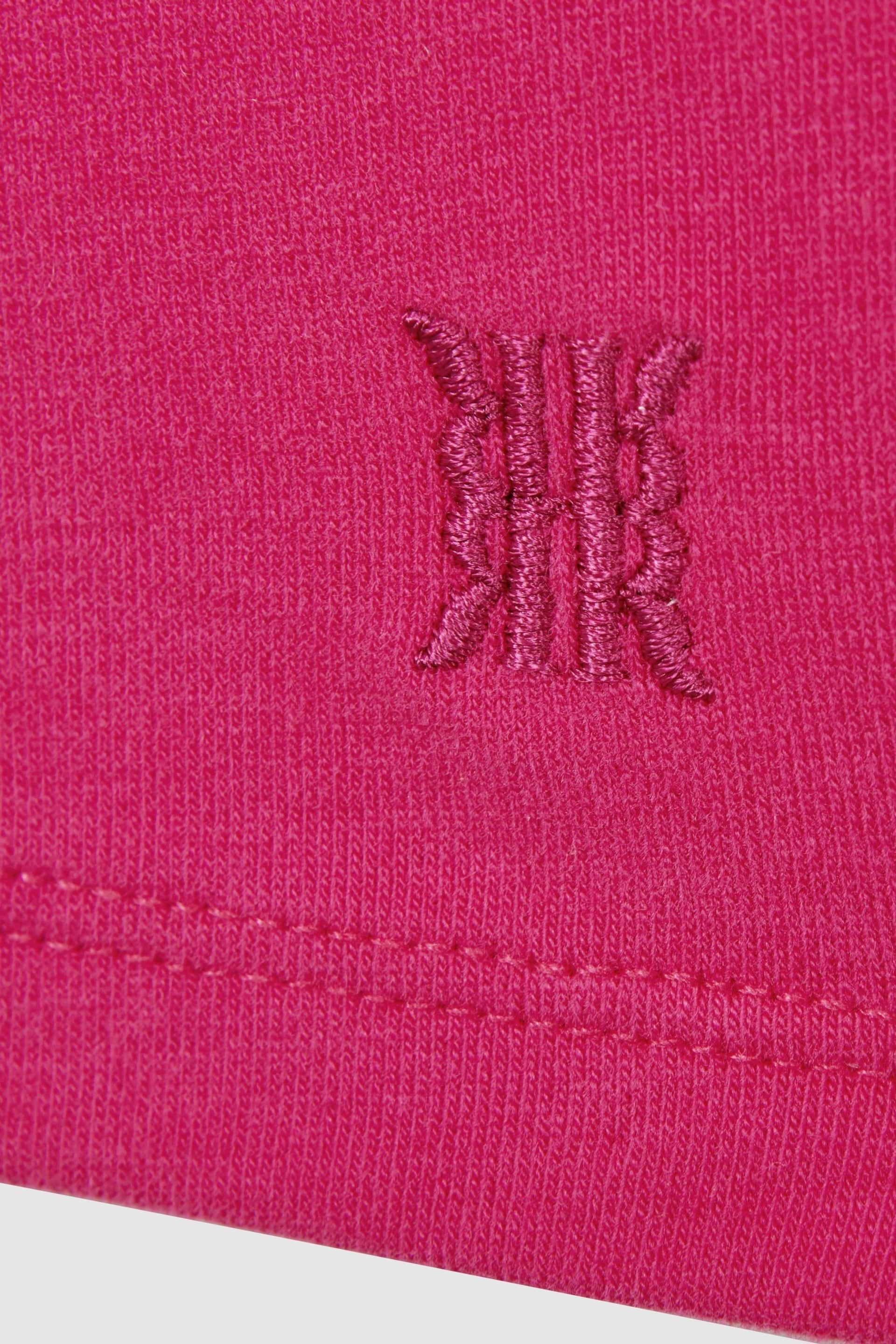Reiss Bright Pink Carey Junior Cotton Blend Roll Neck Top - Image 5 of 5