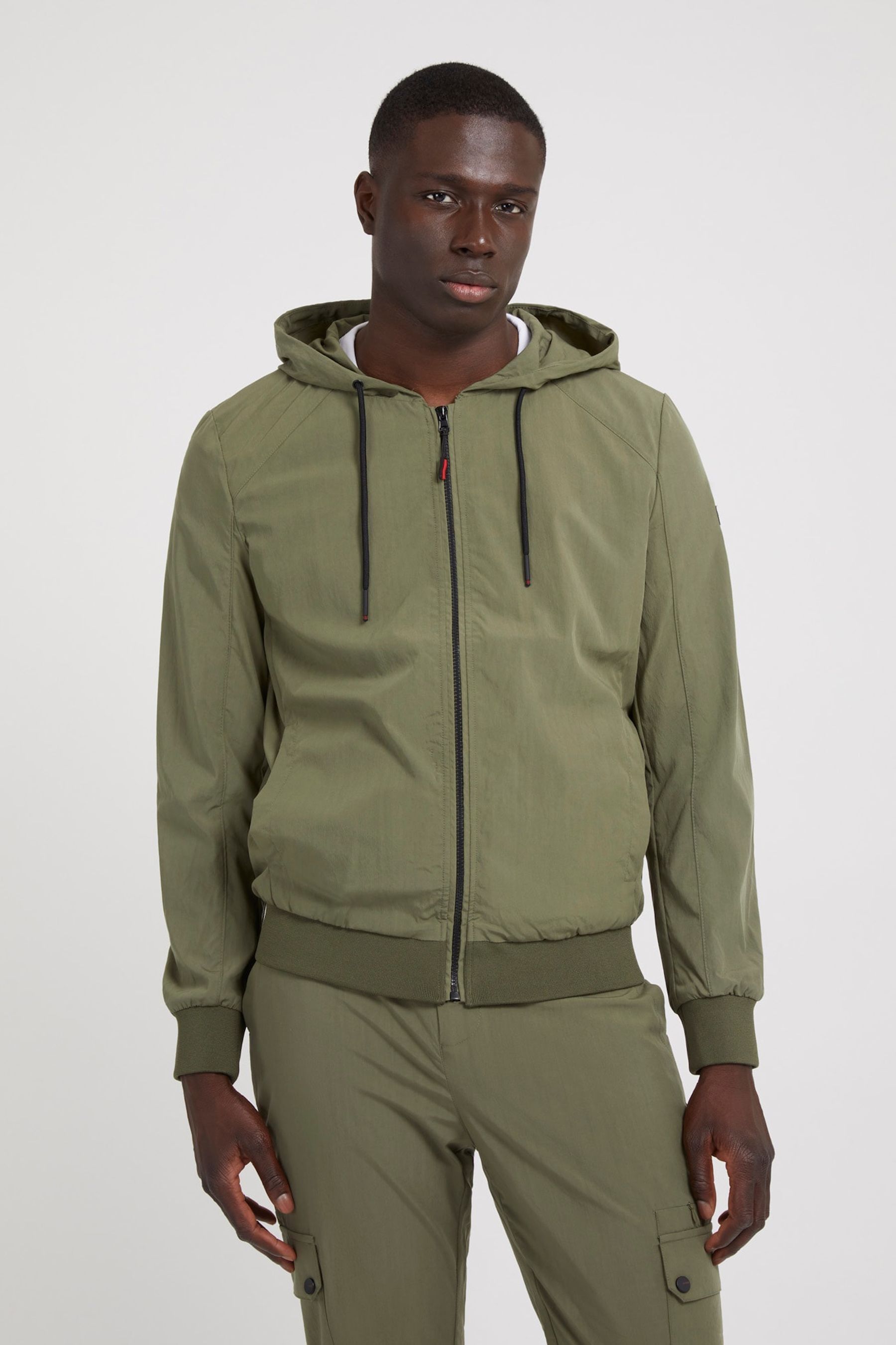 Buy Guess Green Tech Hoodie Zipper Sweatshirt from the Next UK