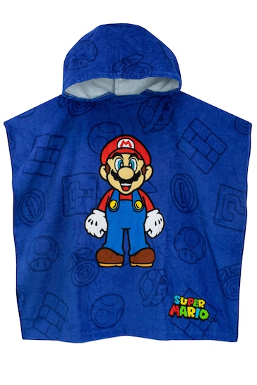 Character Blue Super Mario Towel Poncho