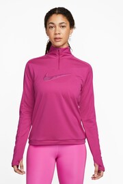 Nike Fushsia Pink Dri-FIT Swoosh Half-Zip Running Top - Image 1 of 3