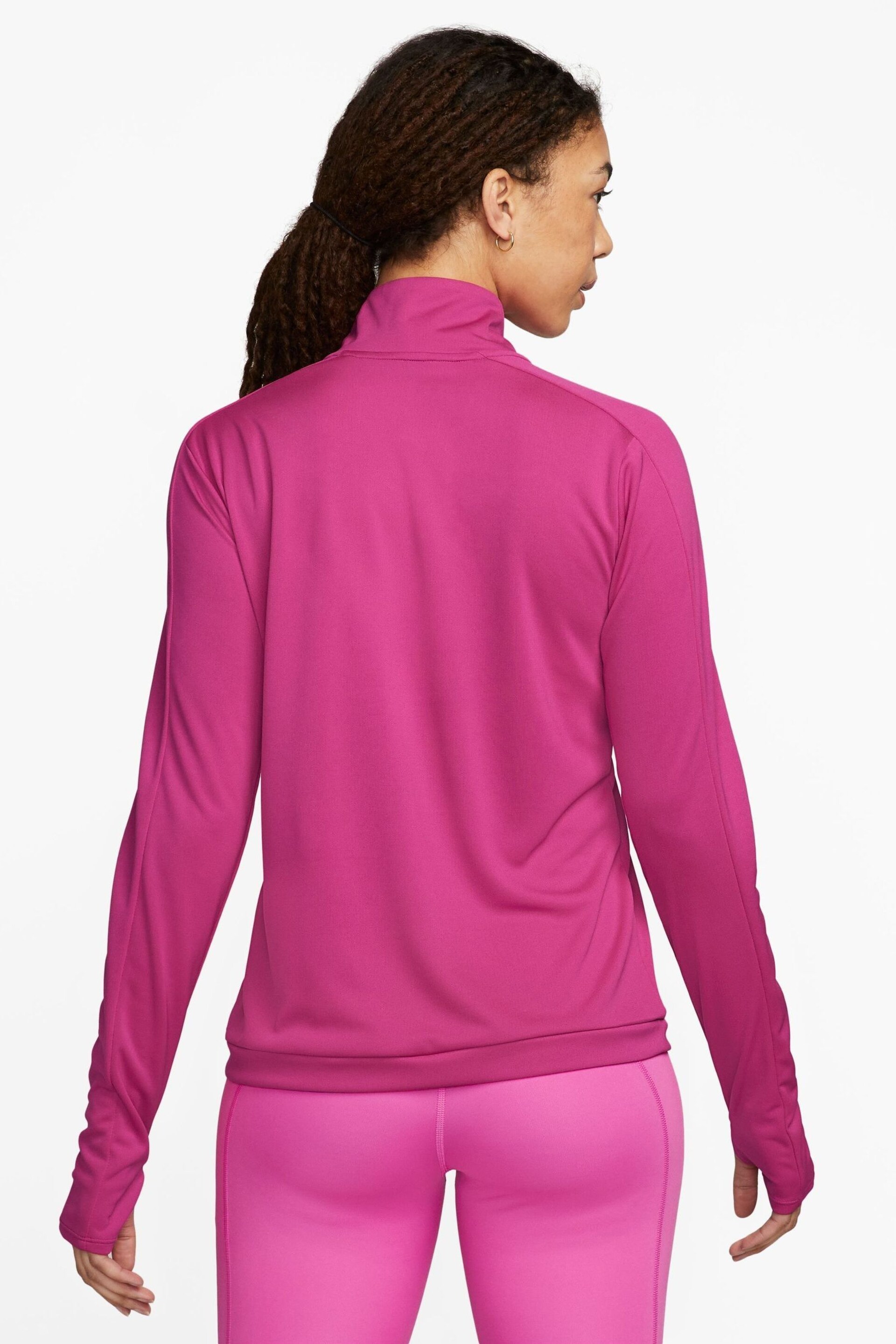 Nike Fushsia Pink Dri-FIT Swoosh Half-Zip Running Top - Image 2 of 3