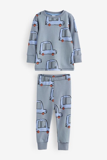 Blue/Orange Digger Snuggle Pyjamas 3 Pack (9mths-12yrs)