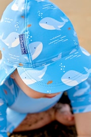 JoJo Maman Bébé Blue Whale UPF 50 Sun Protection Hat - Image 2 of 3