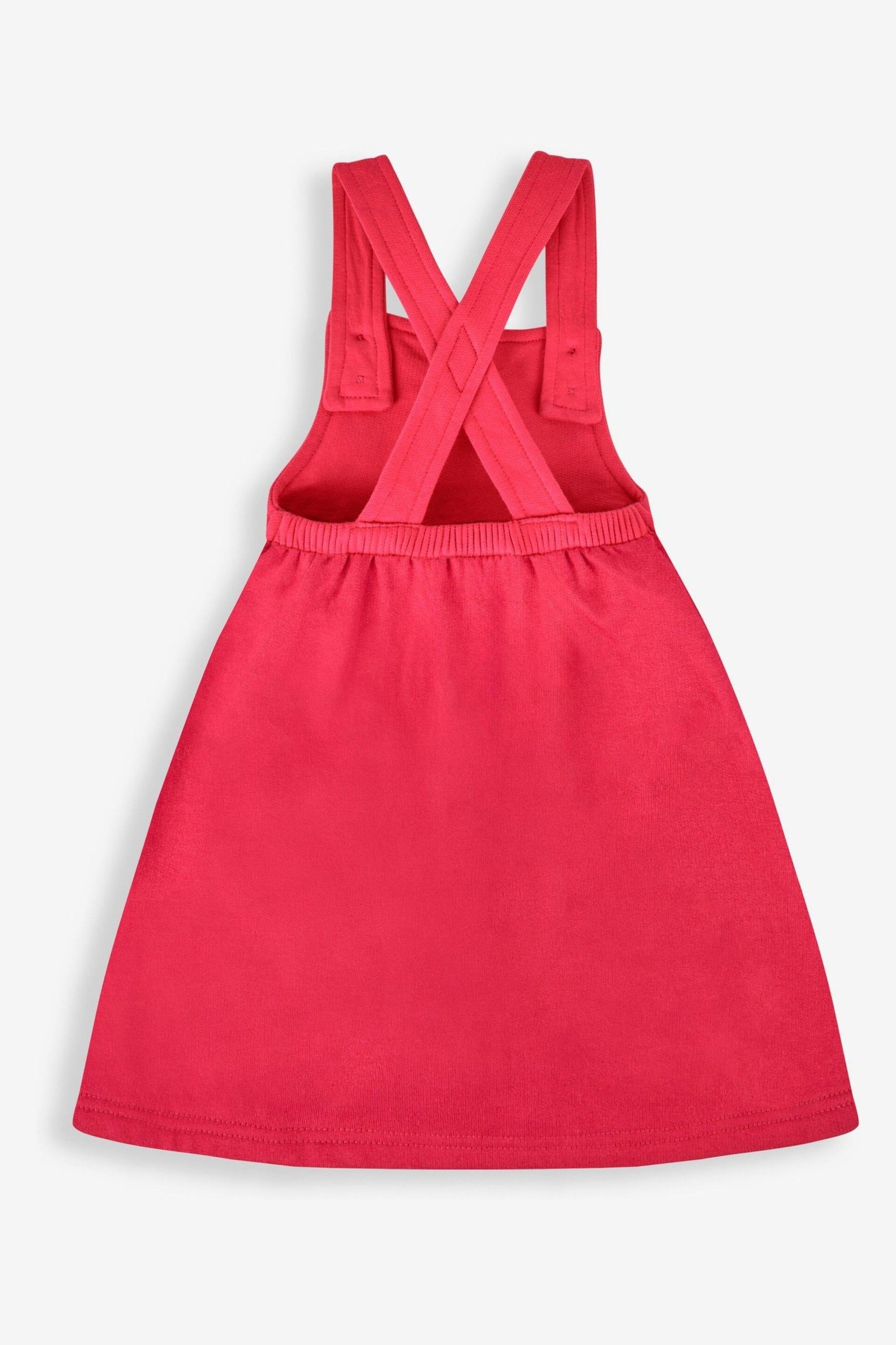 JoJo Maman Bébé Rose Pink Bunny Girls' 2-Piece Appliqué Pinafore Dress & Top Set - Image 3 of 6