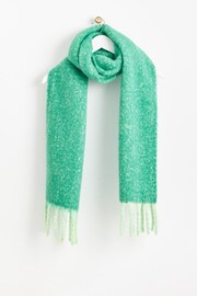 Oliver Bonas Green Super Soft Speckled Scarf - Image 1 of 4