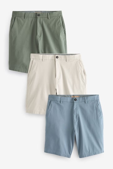 Multi Straight Stretch Chinos Shorts 3 Pack
