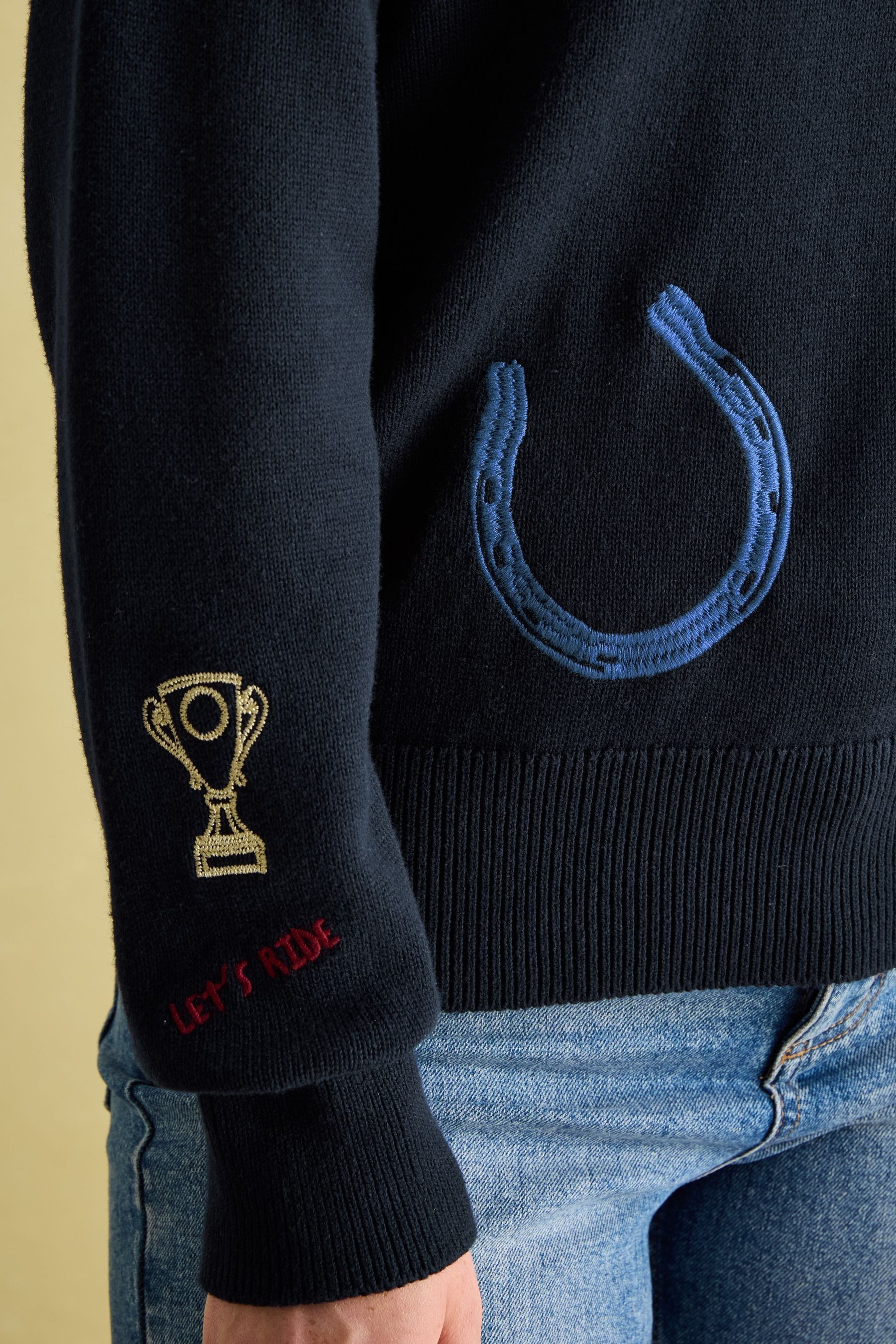 Joules navy star jumper top