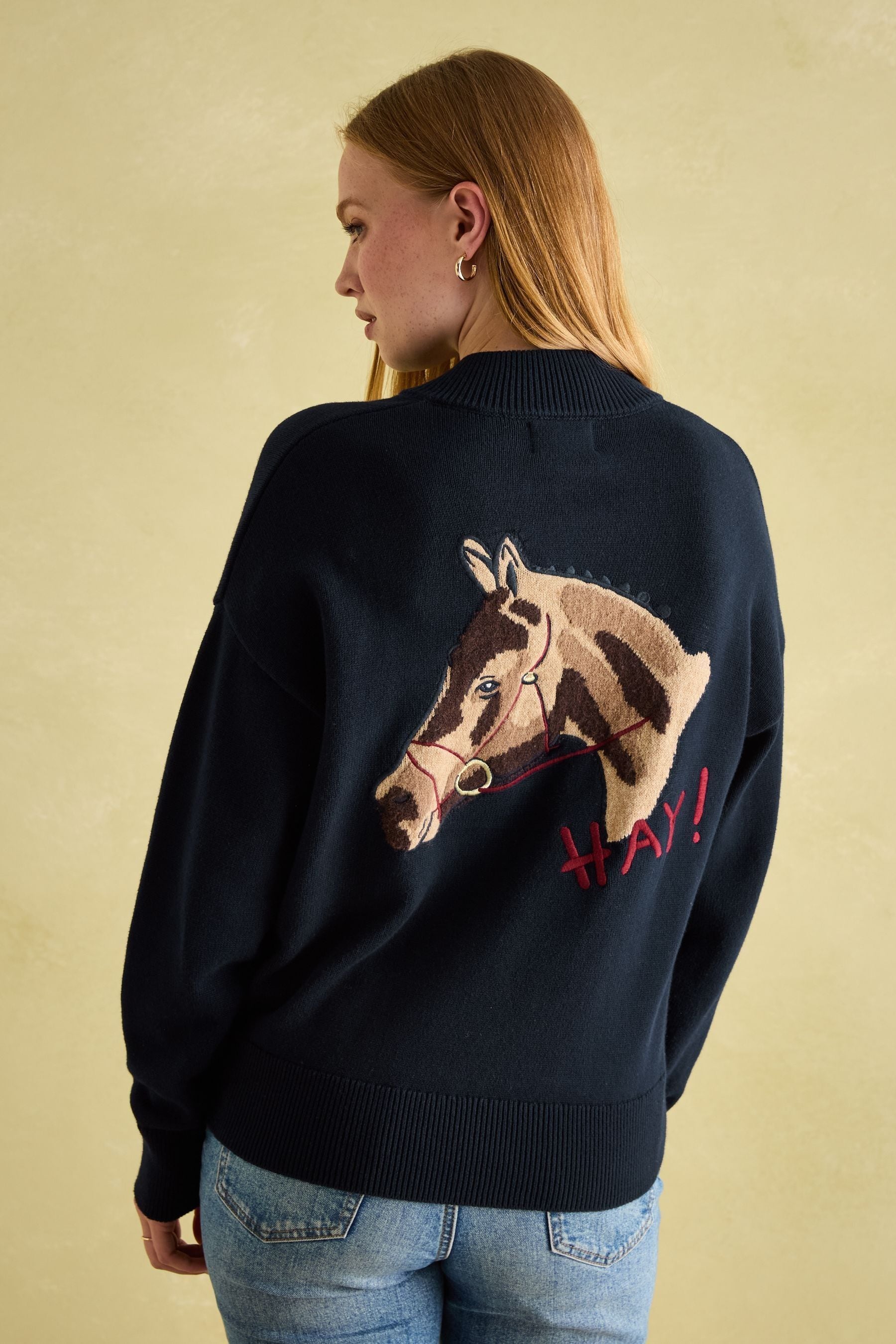 Joules navy star jumper top