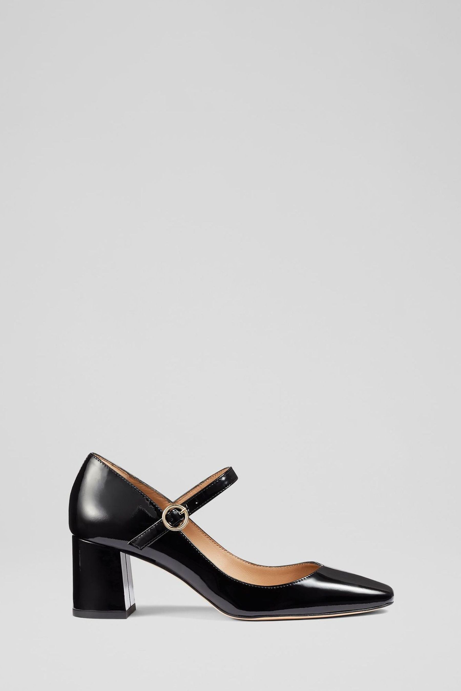 LK Bennett Winter Patent Leather Mary Janes Black Shoes