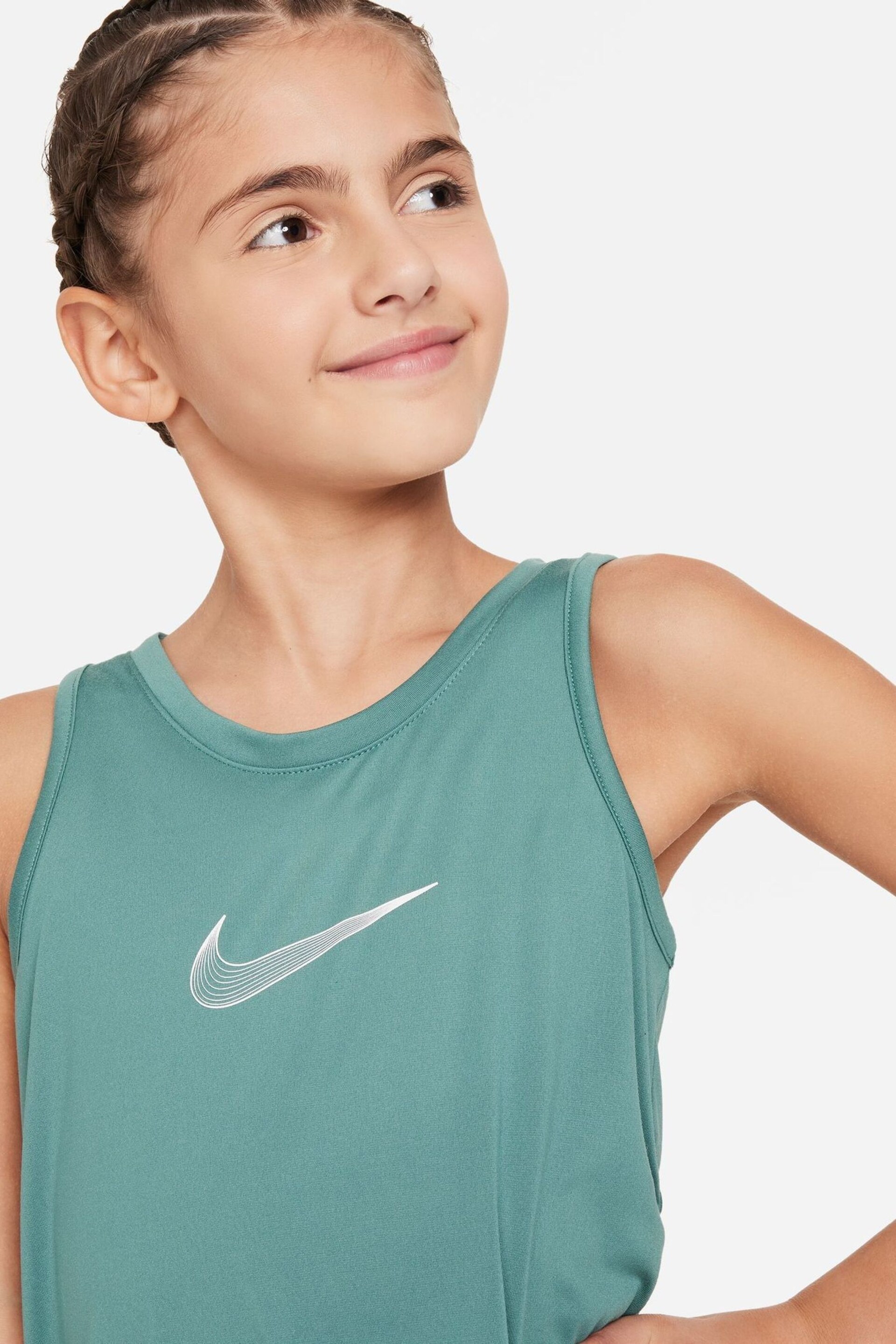 Nike Green Dri-FIT Performance One Vest Top - Image 3 of 5