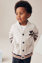 Темно-сірий - Varsity Jersey Cardigan and Joggers Set (3mths-7yrs) - Image 2 of 7