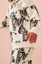 Ecru Zebra All Over Print Character Sweatshirt and Joggers Set (3mths-7yrs) - Image 5 of 5