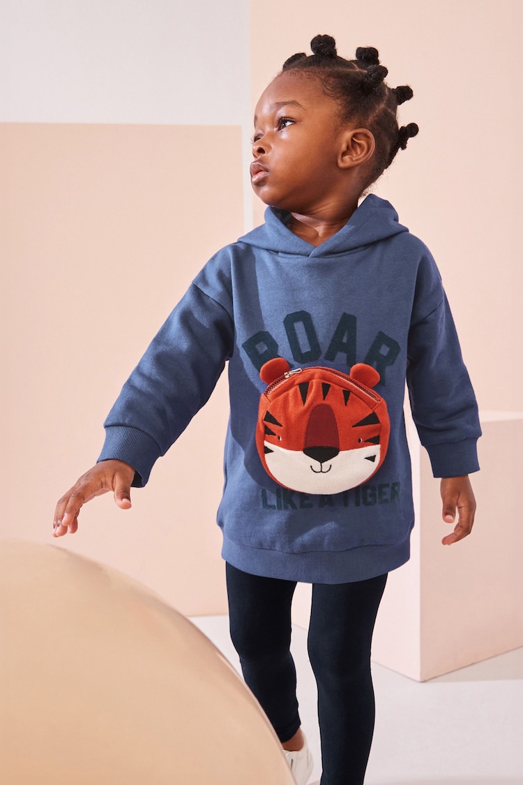 Blue Tiger Bumbag Hoodie and Leggings Set (3mths-7yrs) - Image 1 of 7