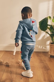 Blue Dinosaur Spikes Zip Through Hoodie and Joggers Set (3mths-7yrs) - Image 5 of 10