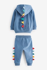 Blue Dinosaur Spikes Zip Through Hoodie and Joggers Set (3mths-7yrs) - Image 8 of 10