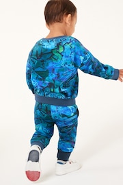 Blue Graffiti All-Over Print Crew Neck Sweatshirt and Joggers Set (3mths-7yrs) - Image 2 of 4