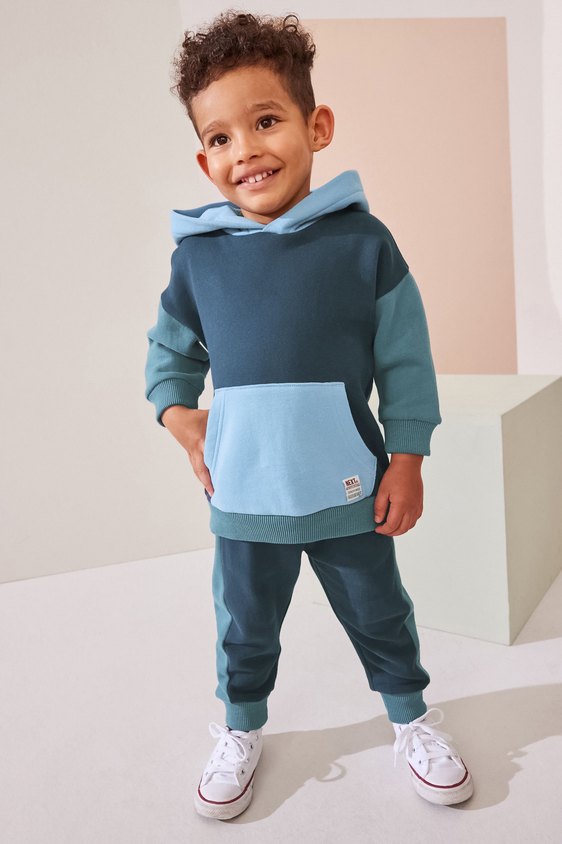 Buy Blue Colourblock Hoodie and Joggers Set 3mths 7yrs from Next Ireland