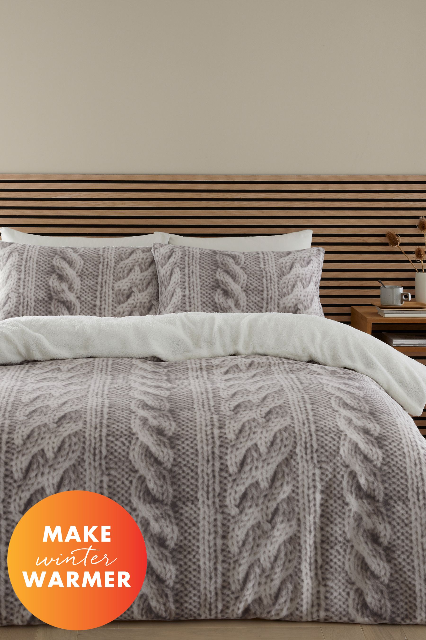 Fleece cable knit duvet cover online