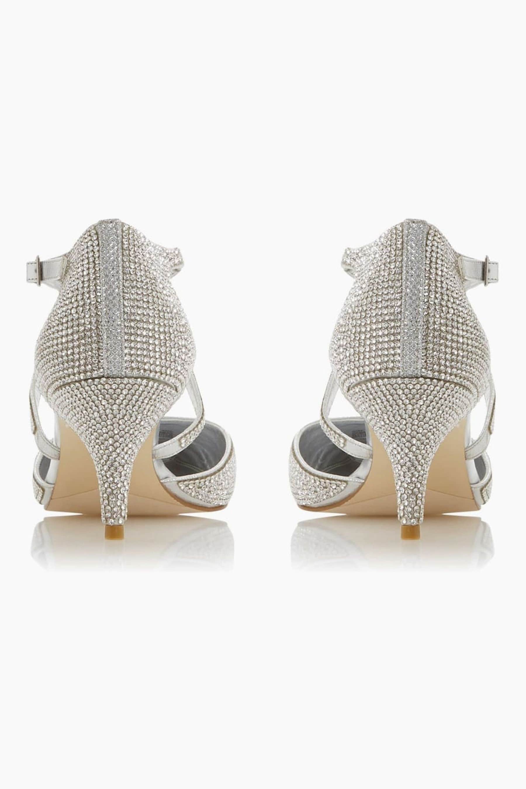 Buy Dune London Captivated Silver Crystal Embellished Kitten Heel Shoes from Next Lithuania