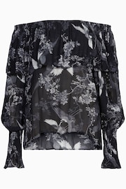 AllSaints Black Liza Peggy Top - Image 4 of 4