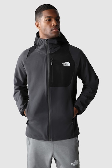 The North Face Grey Athletic Outdoor Softshell Hoodie