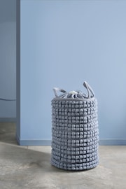 Slate Blue Bobble Bag Laundry Basket - Image 2 of 5