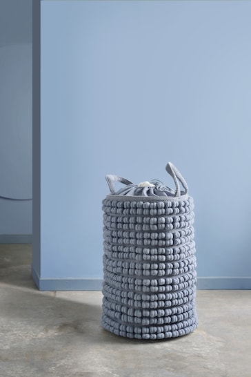 Slate Blue Bobble Bag Laundry Basket
