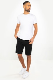 Threadbare Black Regular Fit Cotton Chinos Shorts - Image 3 of 4