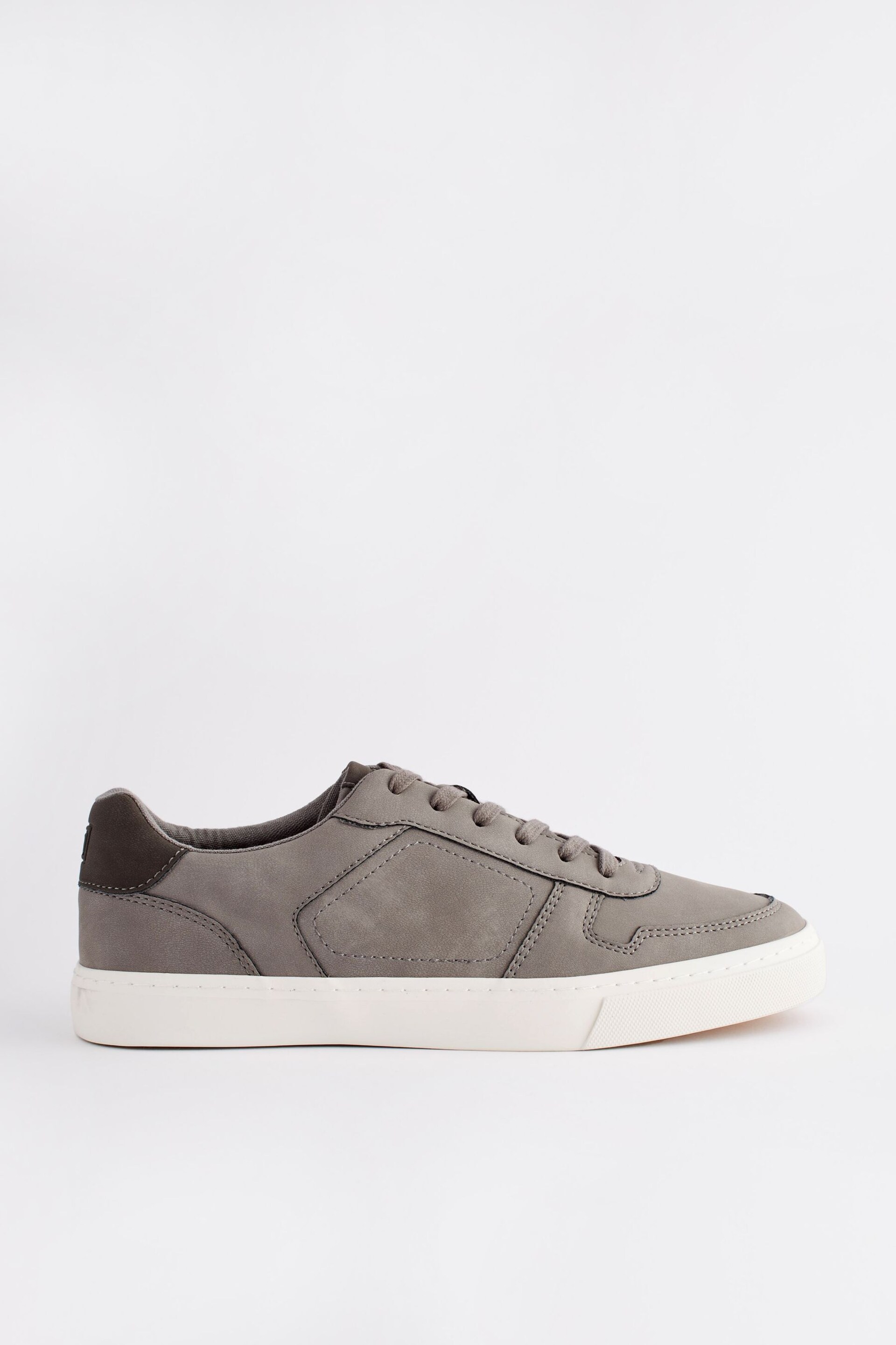 Grey Lace Up Low Trainers - Image 2 of 5