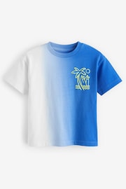 Blue/White Back Print Short Sleeve T-Shirt (3mths-7yrs) - Image 4 of 6