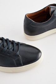 Navy Blue Leather Trainers - Image 4 of 6