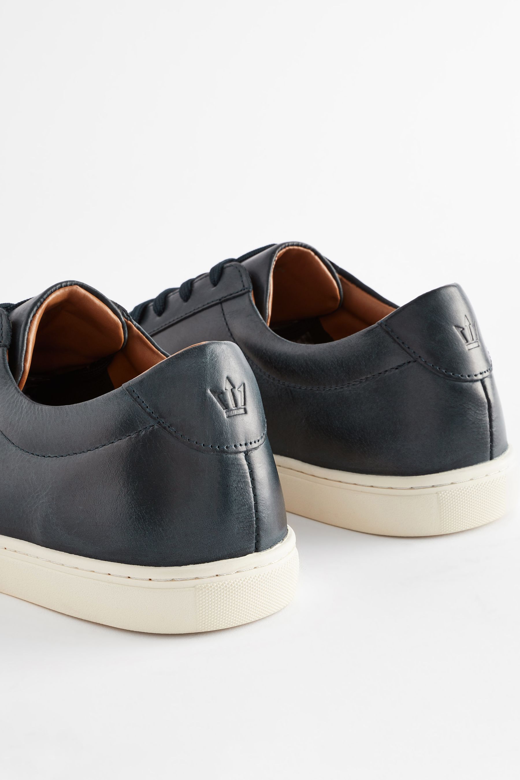 Buy Navy Blue Leather Trainers from Next Ukraine