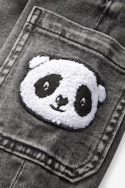 Black Denim with Panda 100% Cotton Cargo Jeans (3mths-7yrs) - Image 8 of 8