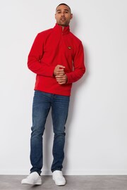 Threadbare Red 1/4 Zip Fleece Sweatshirt - Image 3 of 4