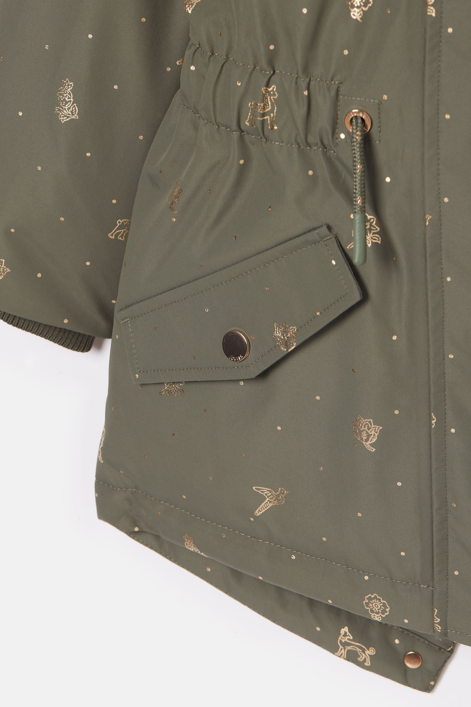 Joules khaki floral parka store