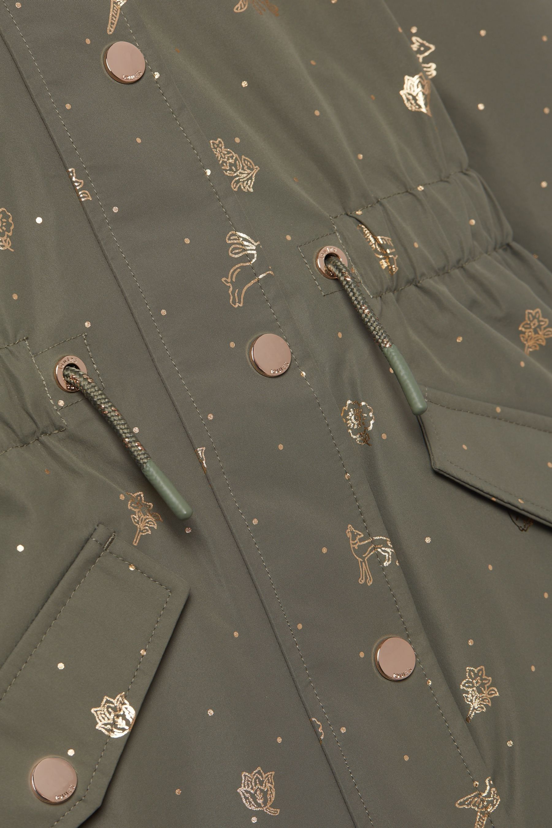 Joules khaki floral parka online