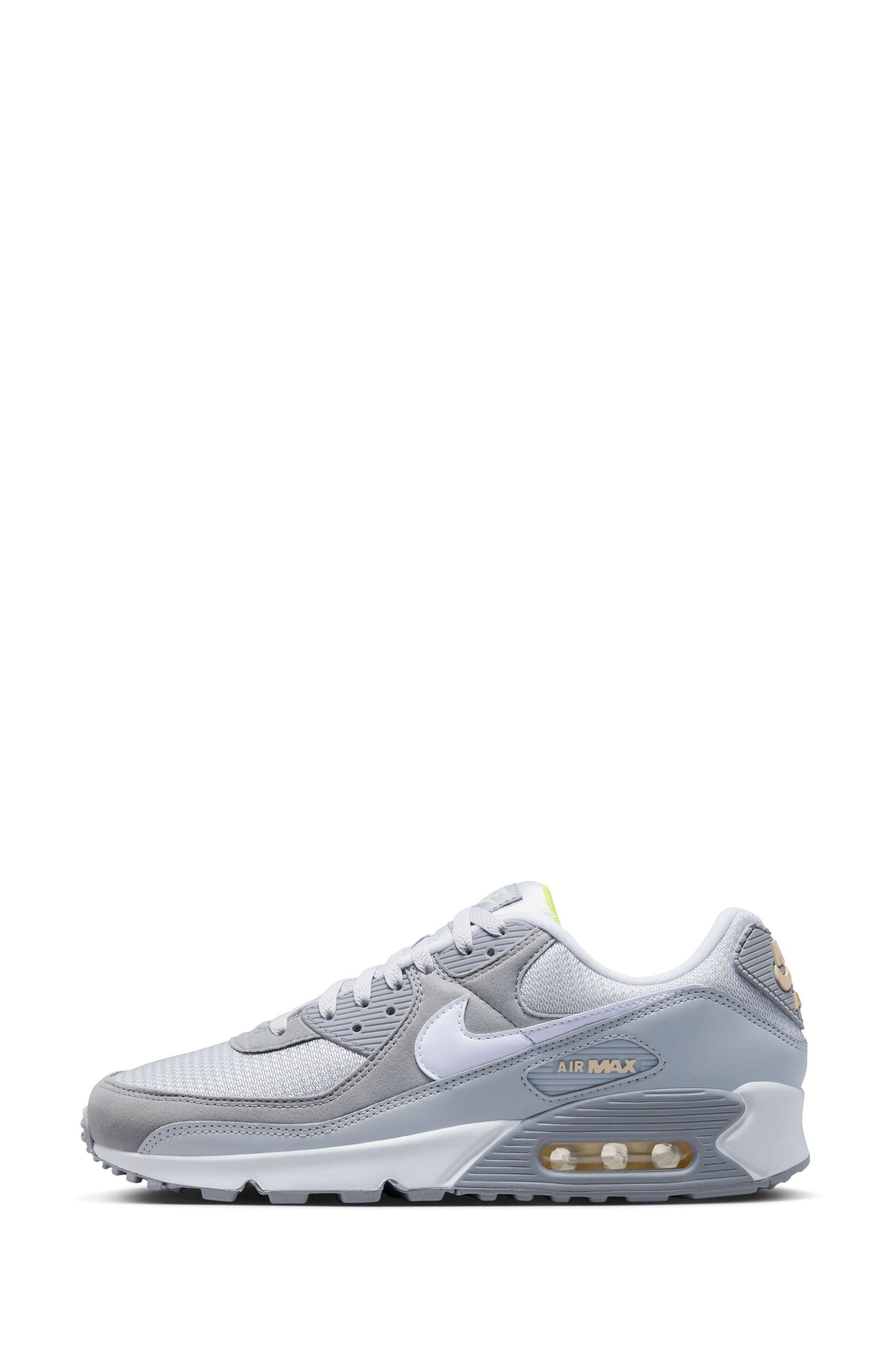 Buy Nike Light Grey Air Max 90 Trainers from Next Luxembourg